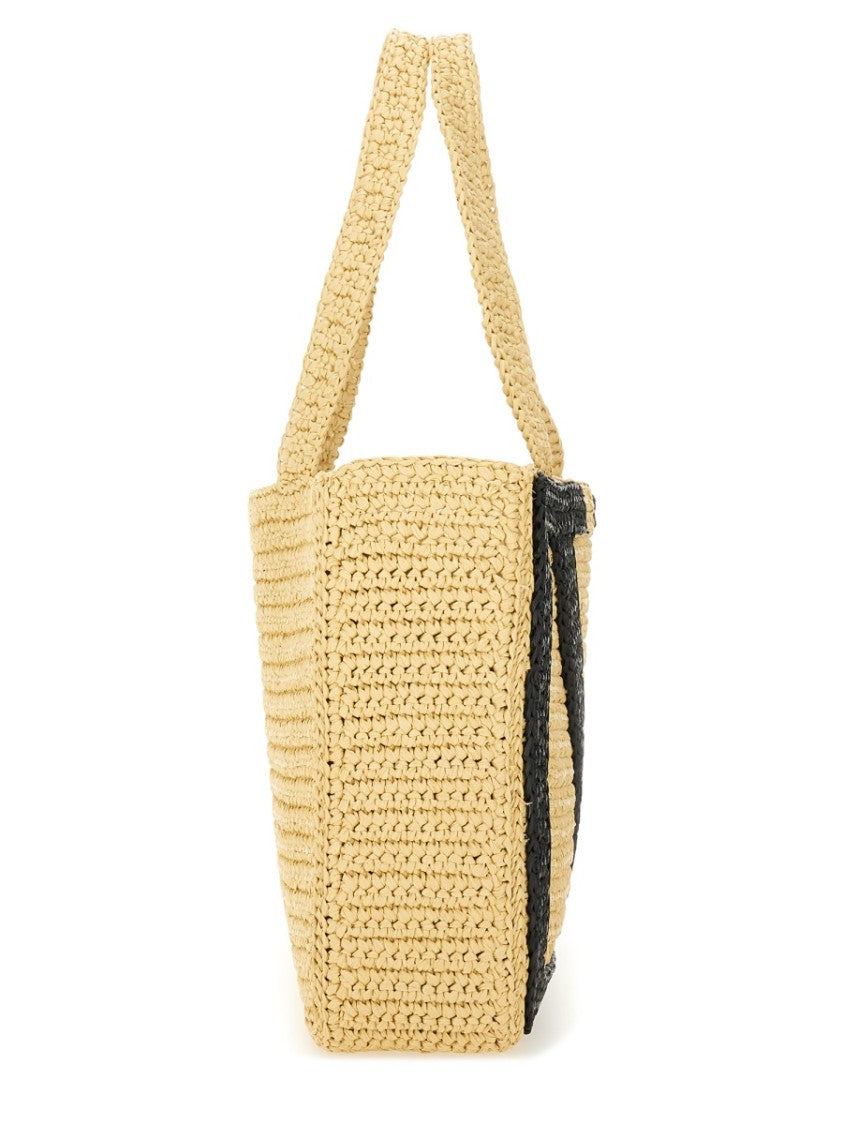 Valentino Garavani "Viva Superstar" Large Raffia Shopping Bag