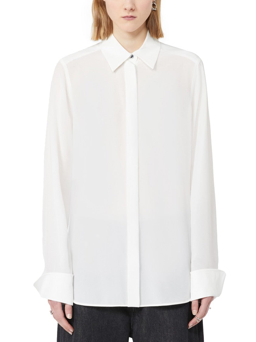Max Mara Silk White Shirt With Classic Design