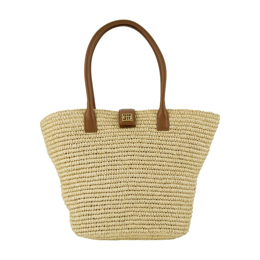 Anine Bing Cabas Lou Monogramme - Leather - Beige