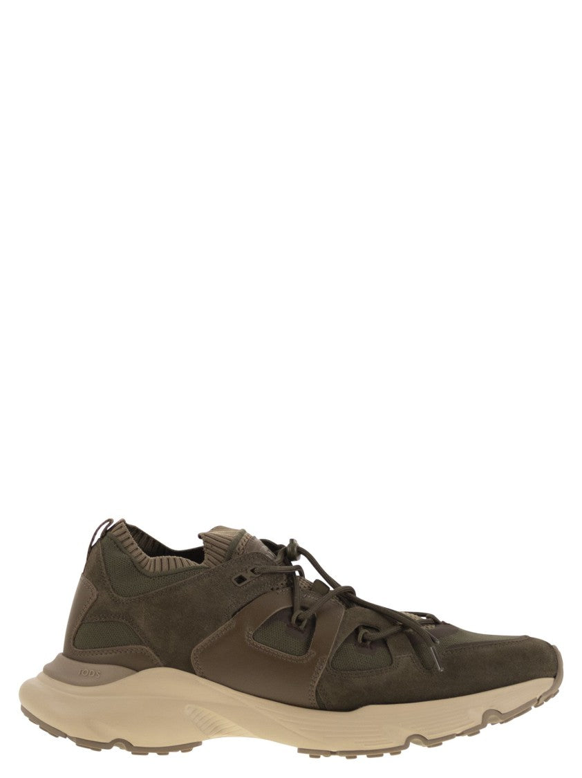 Tod's Leather And Technical Fabric Sneakers