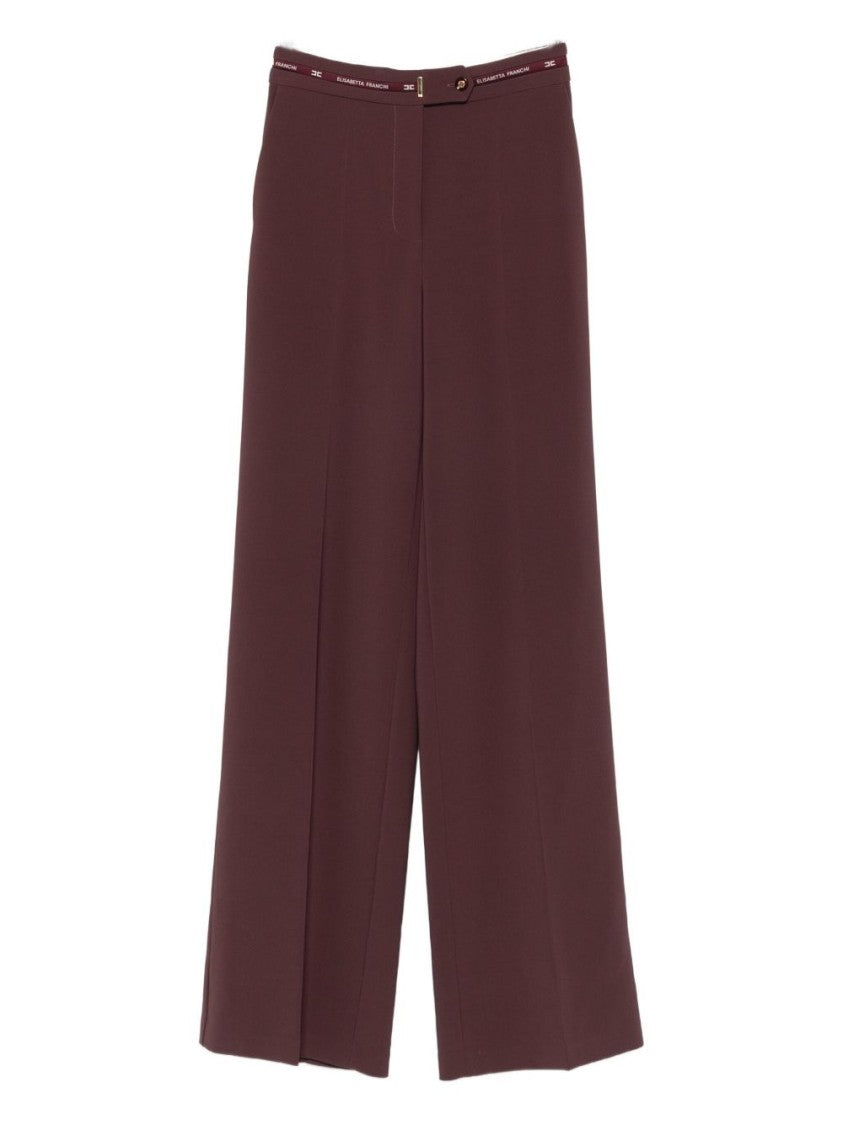 Elisabetta Franchi High-Waisted Tailored Trousers With Subtle Logo Detail