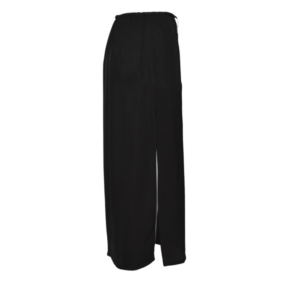 Covert Long Black Tube Skirt With Elastic Waistband And Side Slit