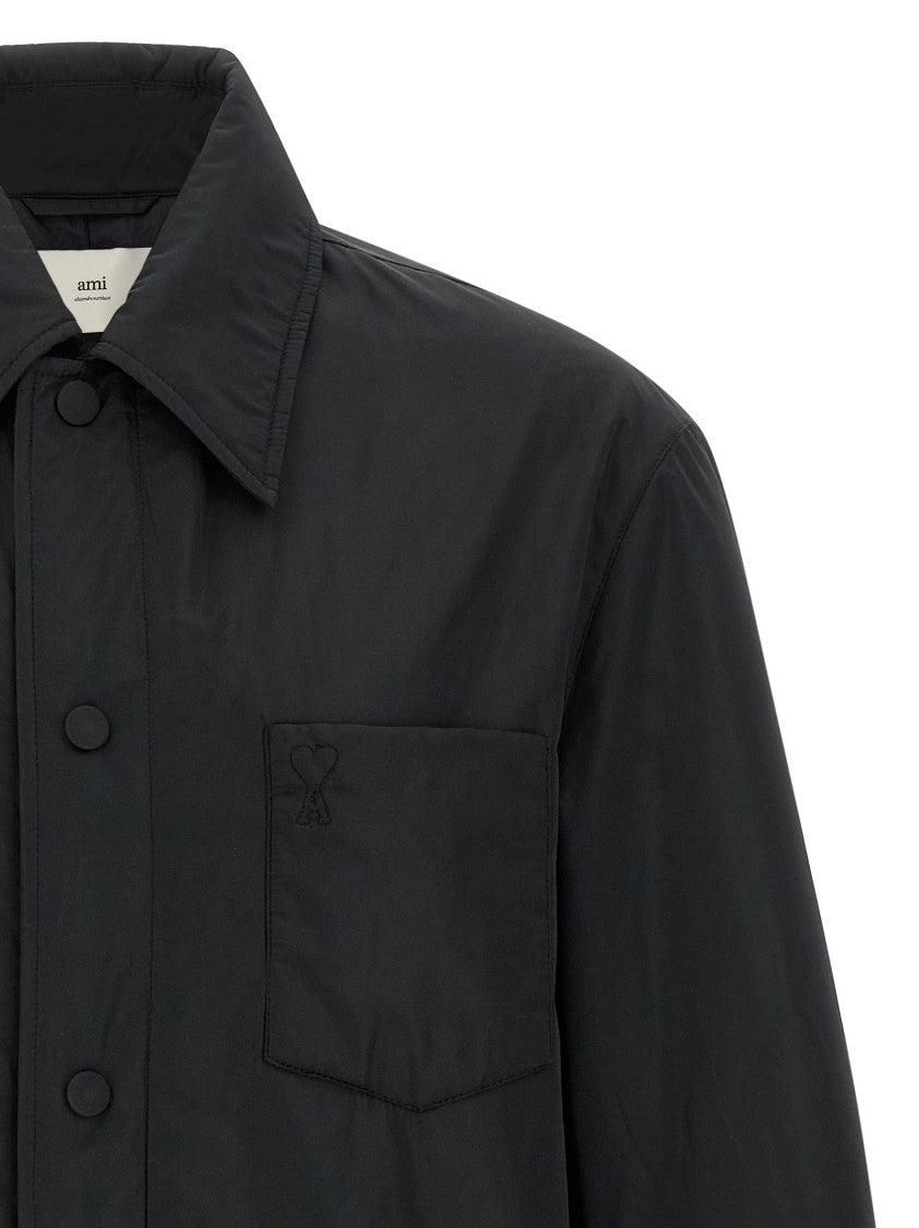 Ami Lightly Padded Water-Repellent Technical Taffetas Overshirt