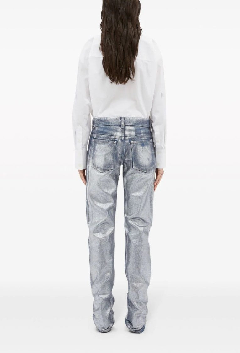 Msgm Straight-Leg Trousers With Finish