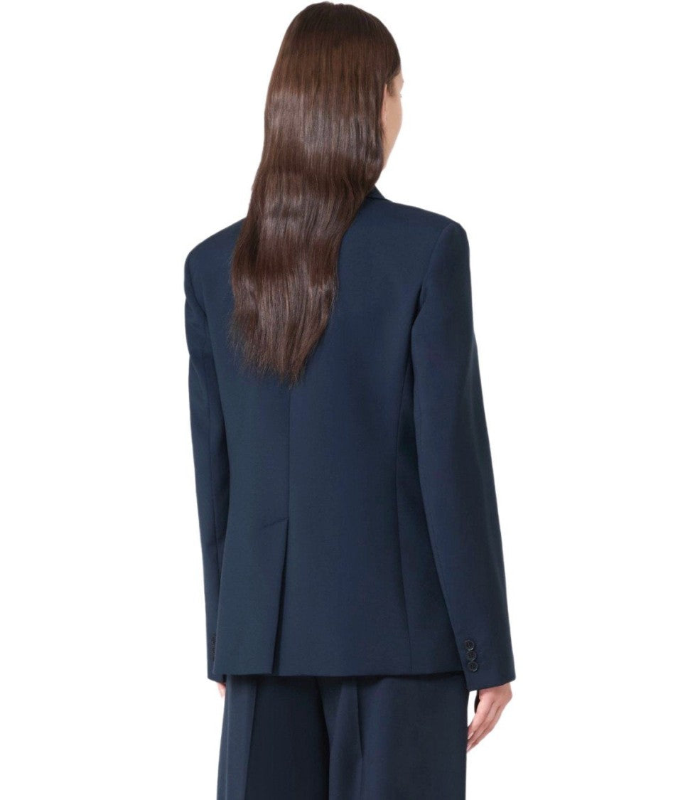 Max Mara Lamine Blue Single-Breasted Blazer