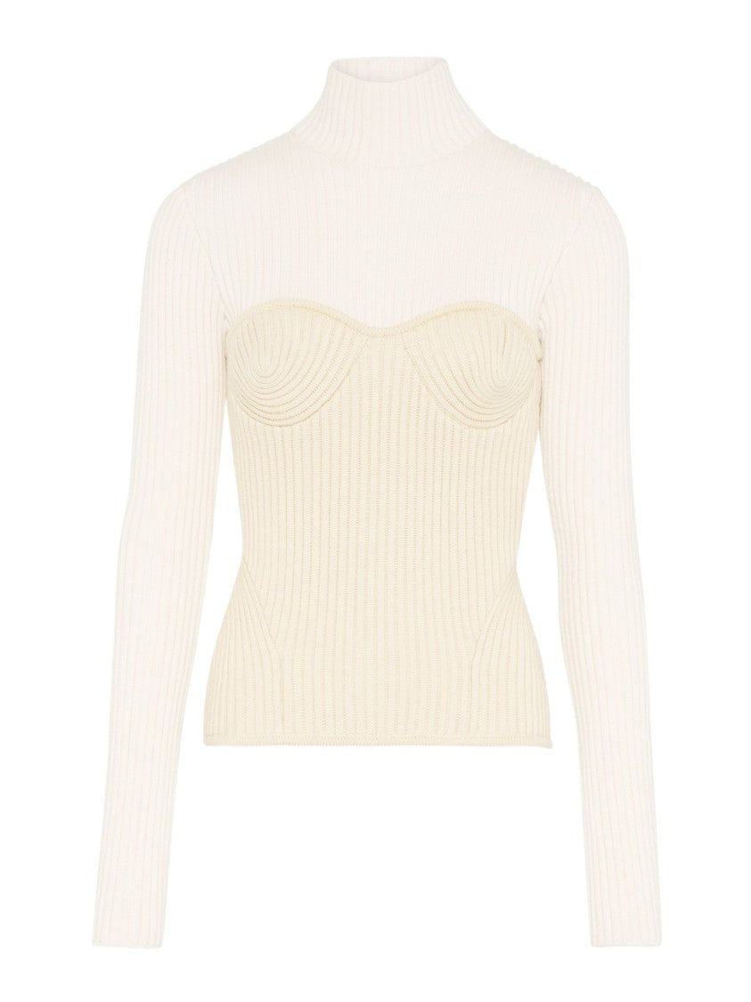 Jean Paul Gaultier Ribbed Merino Wool Turtleneck Sweater