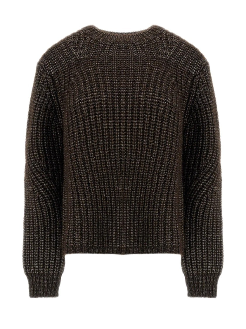 Herno Chunky Knit Sweater With Ribbed Texture And Cropped Fit
