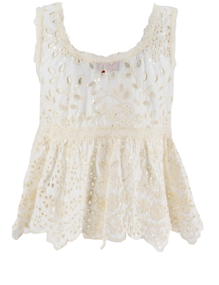 Ermanno Firenze Flared Strapless Top
