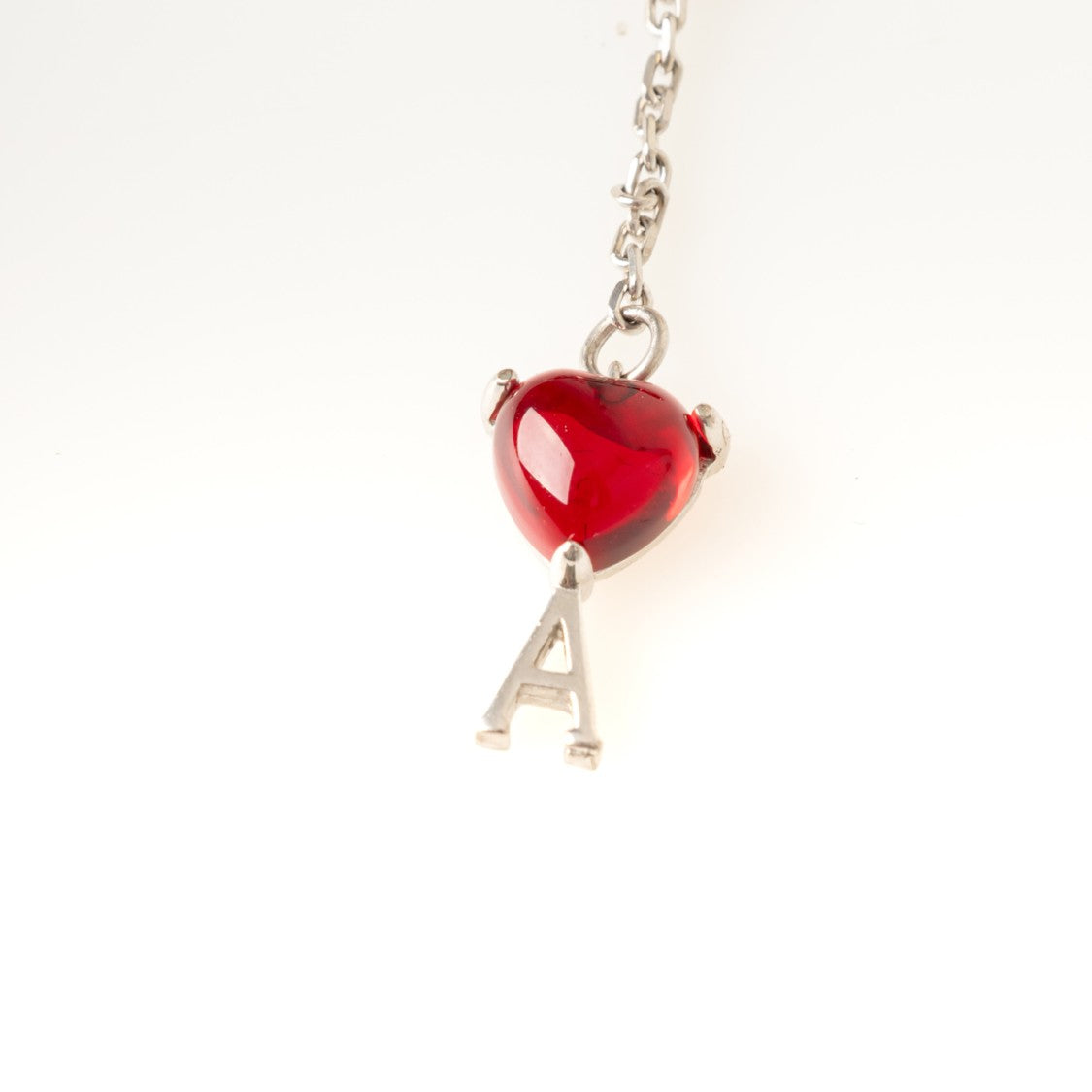 Ami Heart-Embellished Sterling Silver Bracelet With Glossy Red Charms