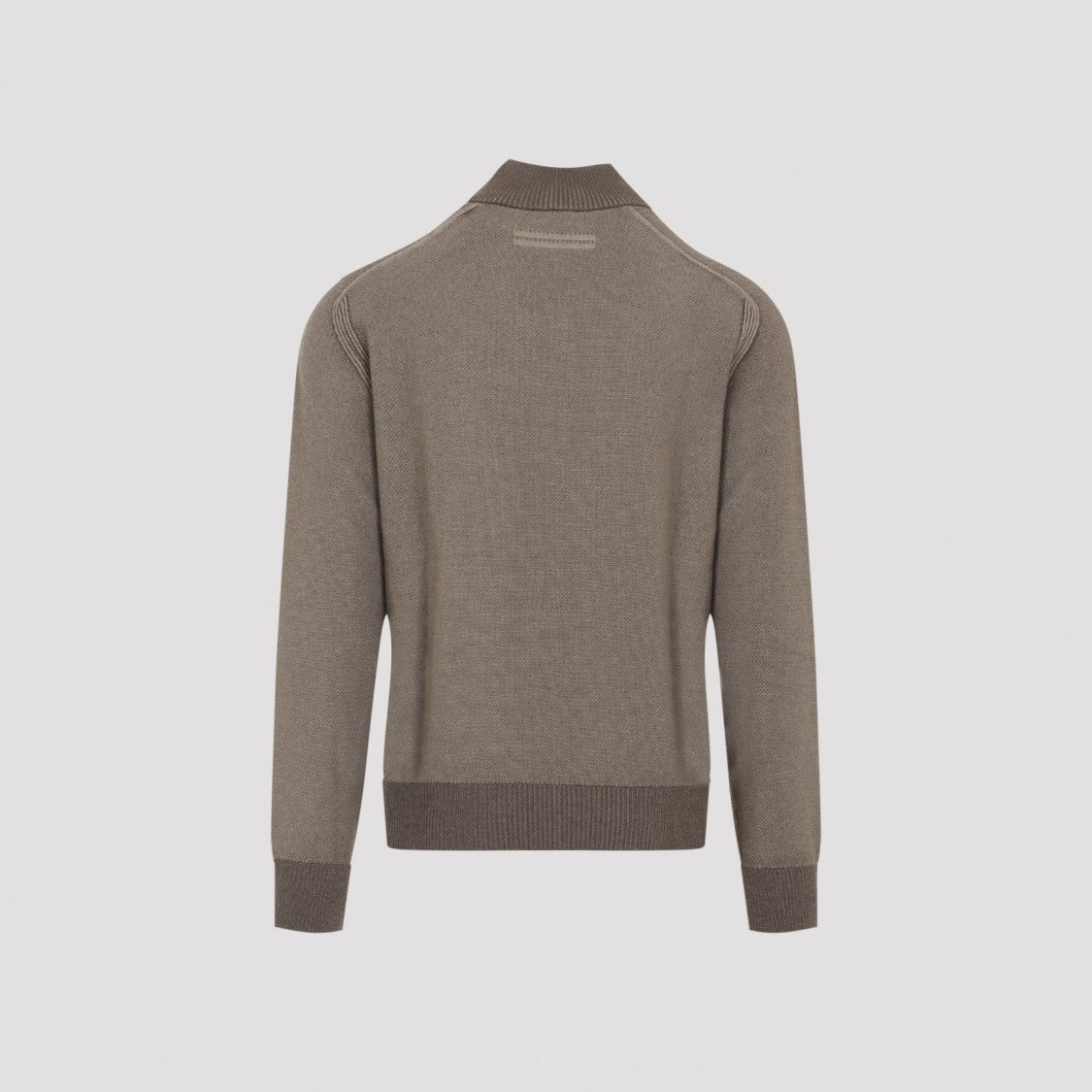 Zegna Full Zip Brown Sweater