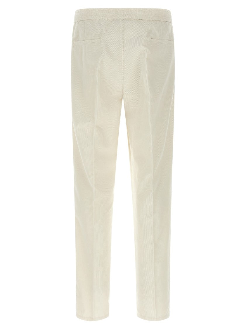 Brunello Cucinelli Garment-Dyed Corduroy Trousers With Adjustable Drawstring Waistband