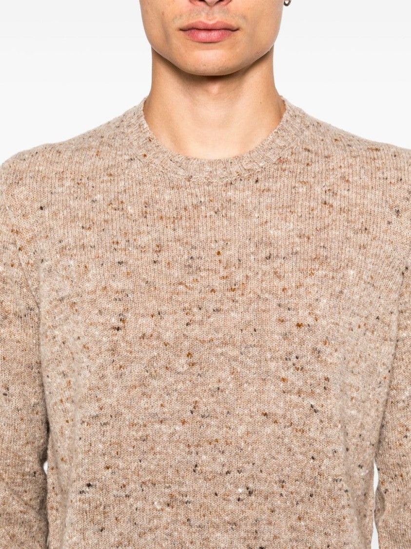 Drumohr Sand Beige Long Sleeve Crew Neck Sweater