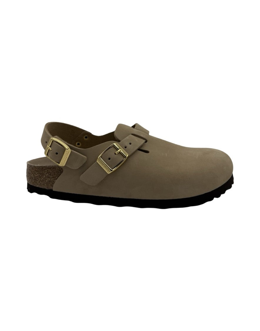 Birkenstock Tokio Sandcastle Nubuck Leather Sandals With Adjustable Buckle Straps