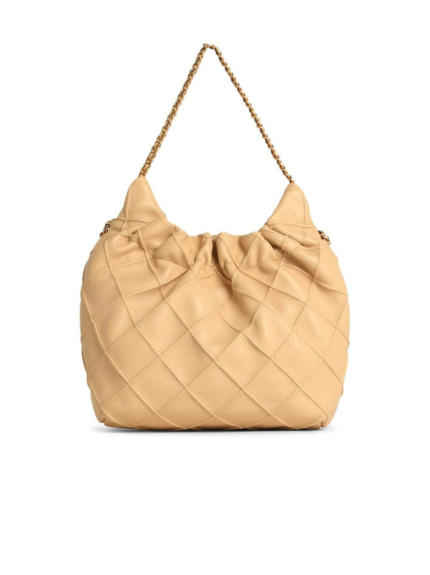 Tory Burch Fleming' Cream Leather Bag