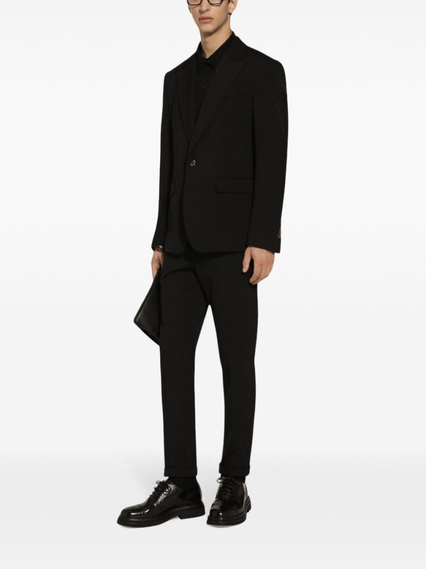 Dolce & Gabbana Tailored Black Trousers With Subtle Pleats And Classic Waistband
