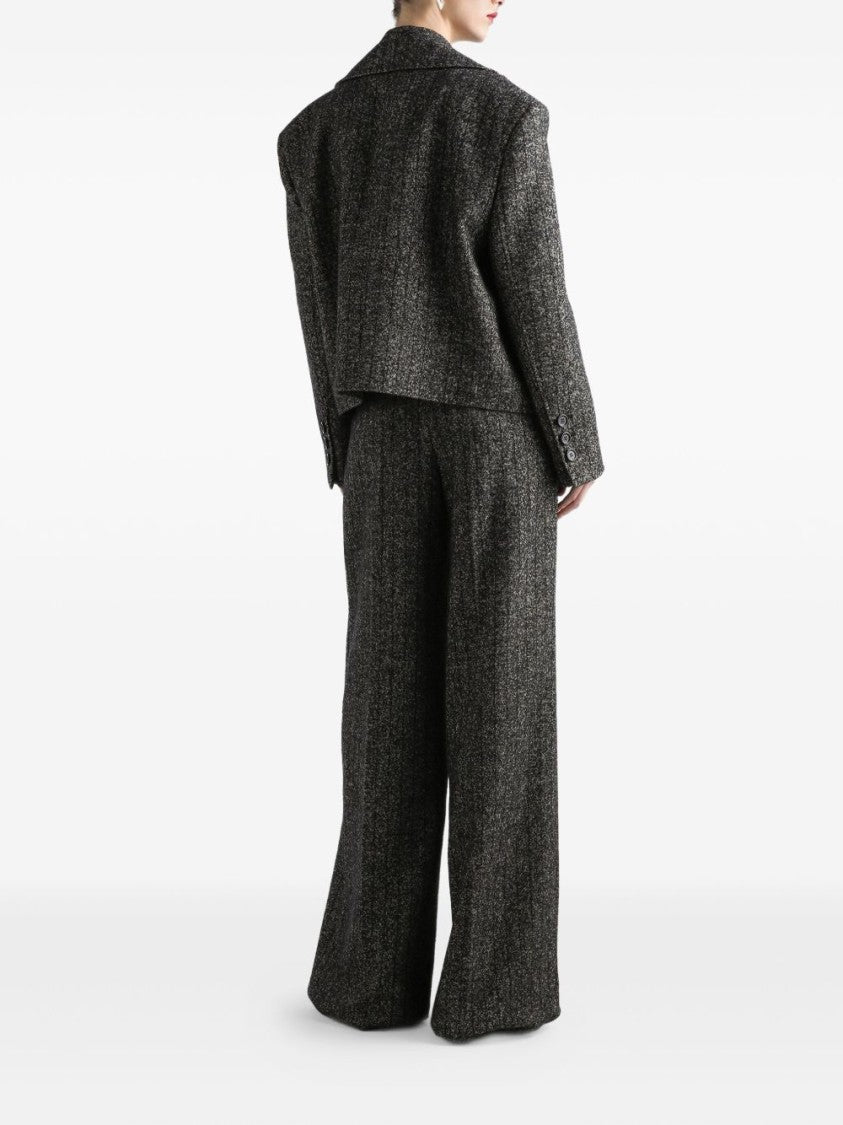 Dolce & Gabbana Cropped Double-Breasted Jacket With Leopard-Print Lining