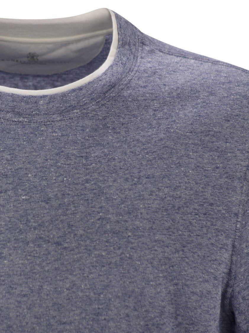 Brunello Cucinelli Crew-Neck T-Shirt In Linen