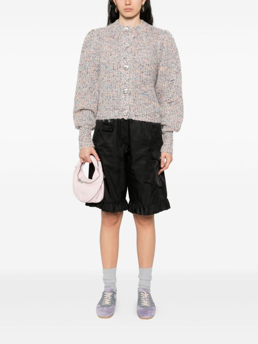 Twin-Set Textured Knit Cropped Sweater With Decorative Buttons