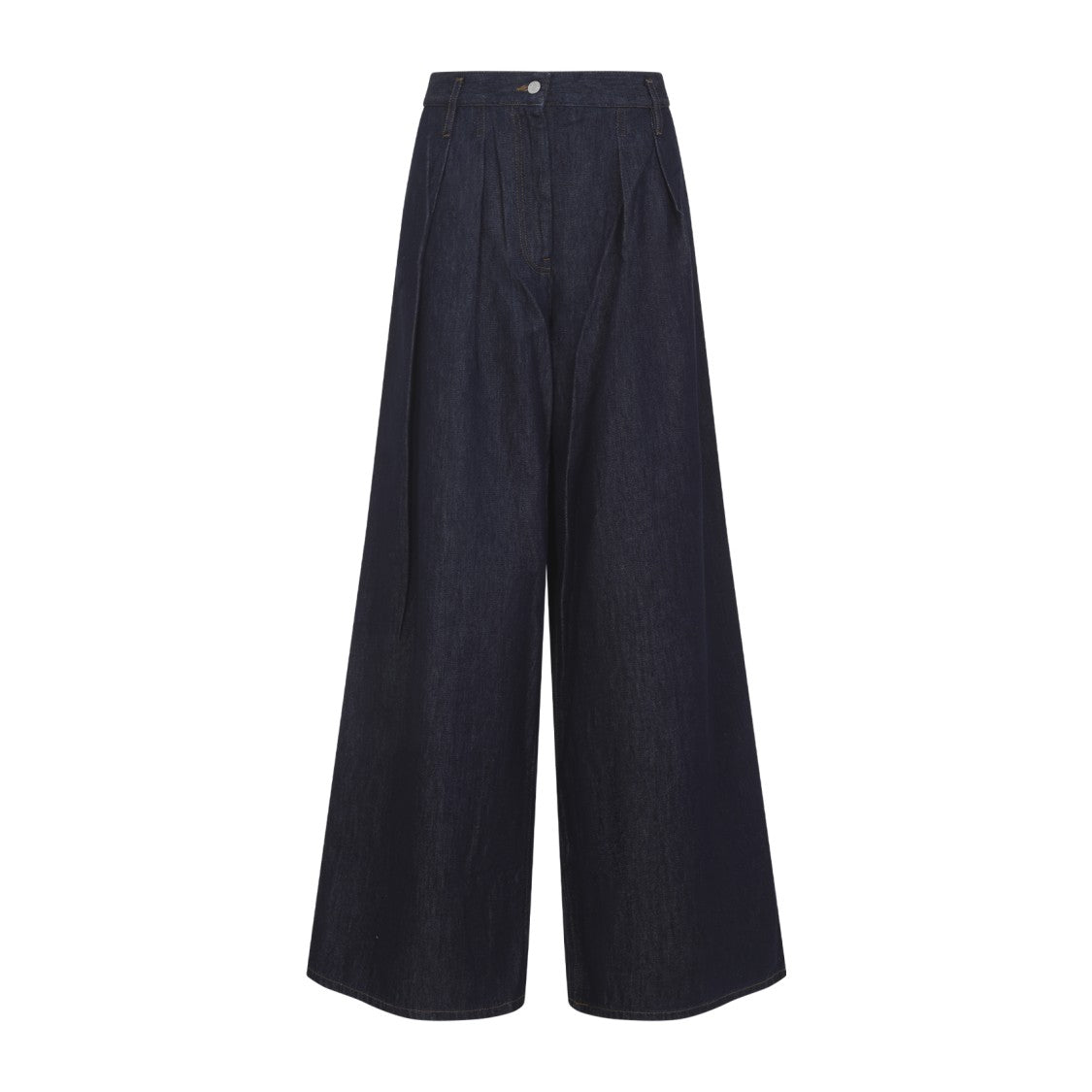 Dries Van Noten Indigo High-Waisted Wide-Leg Jeans With Exaggerated Length