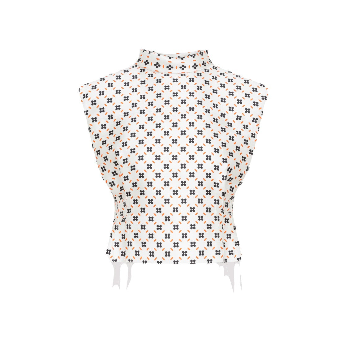 Lanvin Chalk Floral Cropped Sleeveless Top