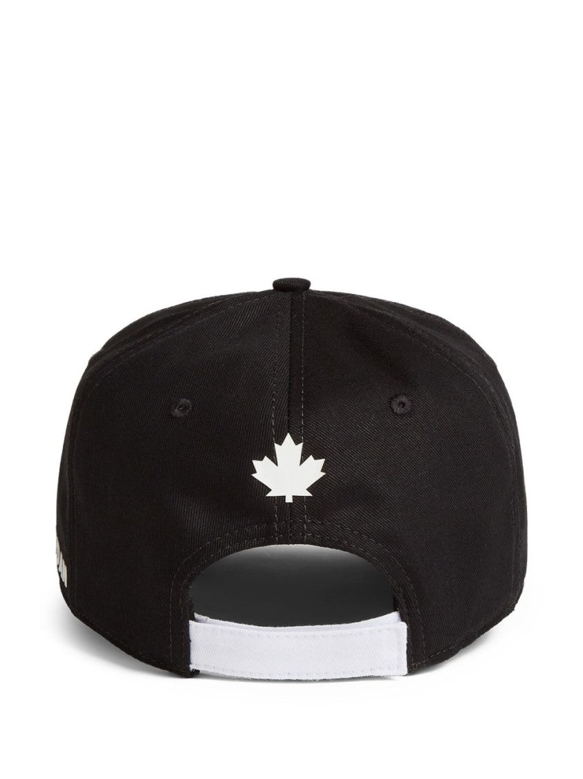 Dsquared2 Classic Black Cap With Logo Embroidery