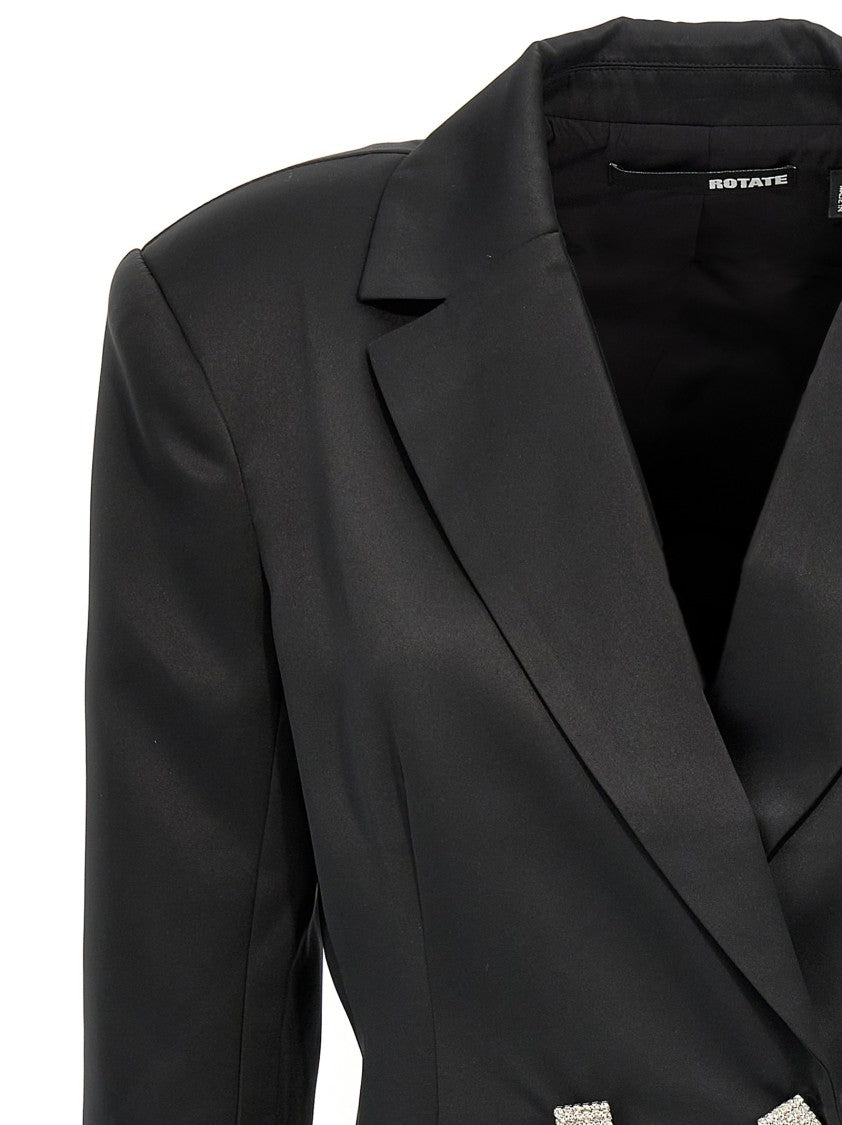 Rotate Birger Christensen Double-Breasted Satin Mini Blazer Dress