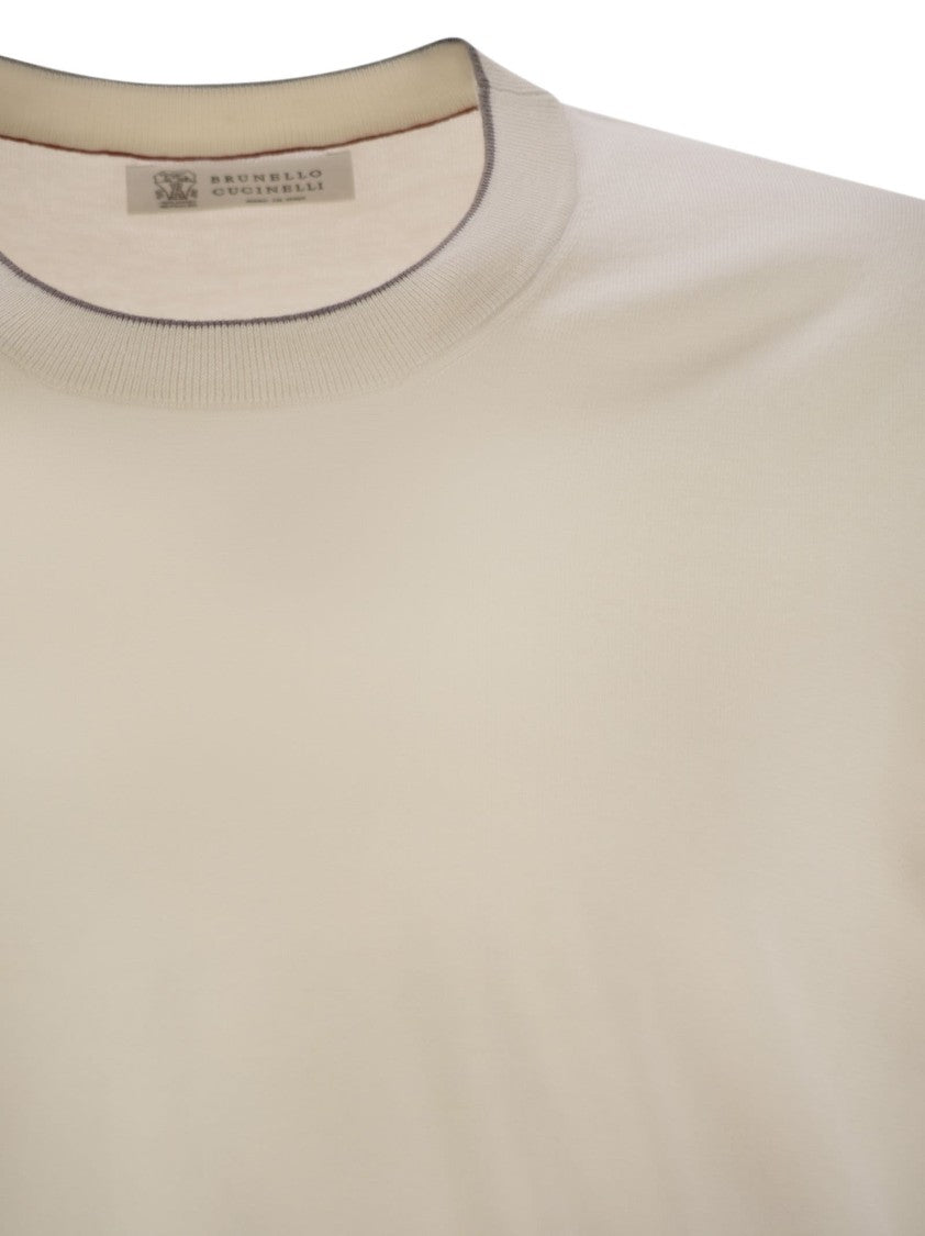 Brunello Cucinelli Short-Sleeved Cotton Jersey With Crew Neck