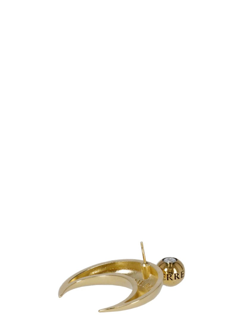 Marine Serre Crescent Moon Gold Earrings With Butterfly Fastening