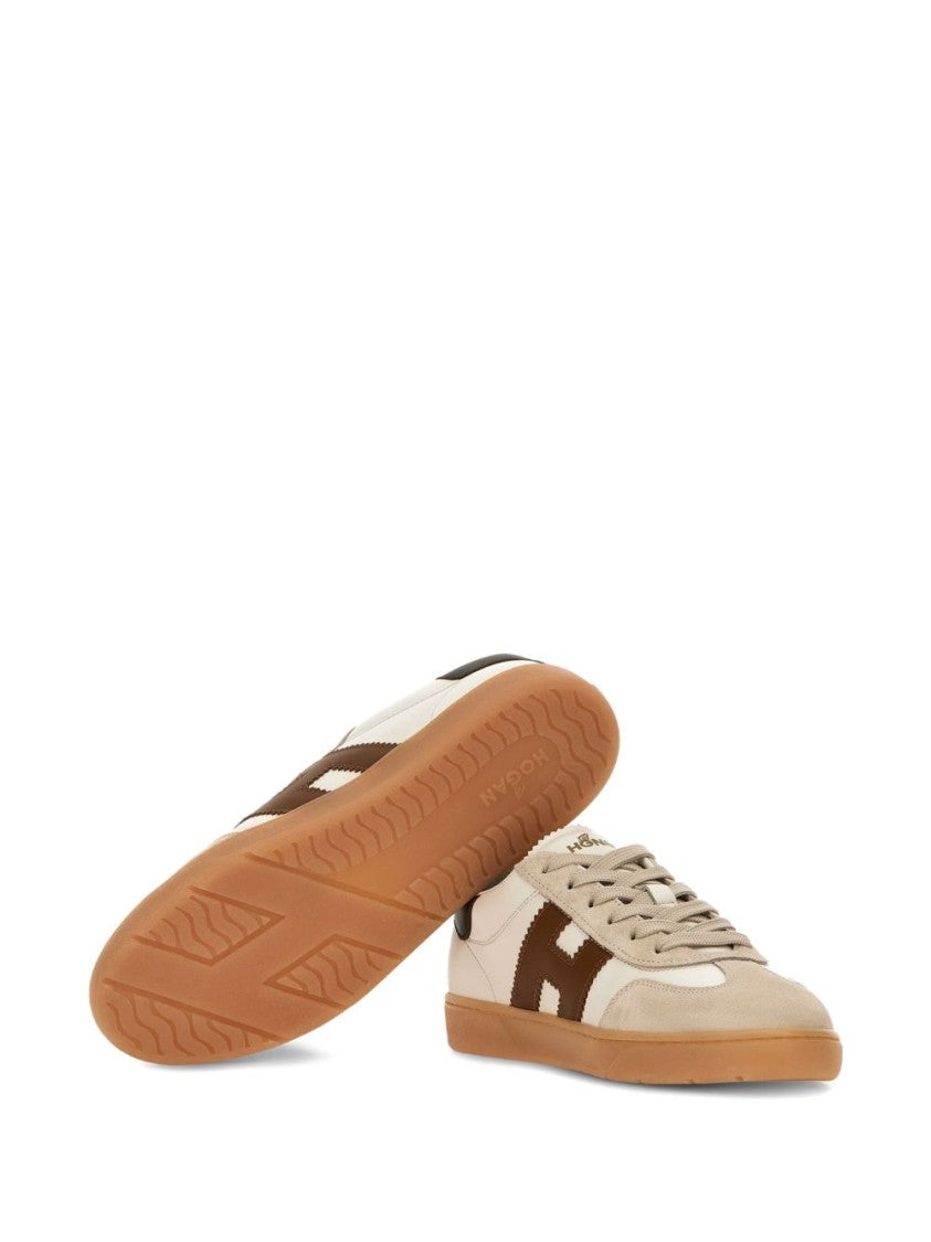 Hogan Beige Sneakers With Lace-Up Fastening