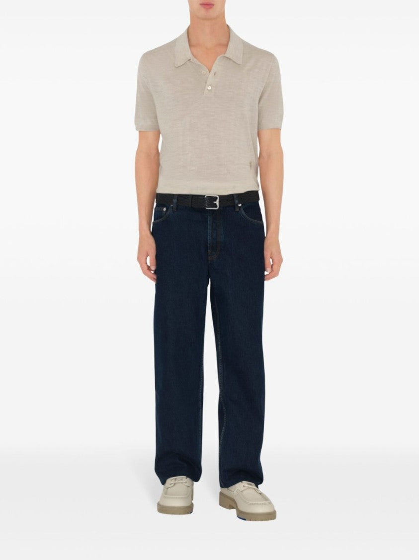 Burberry Classic Straight-Leg Trousers In Deep Blue
