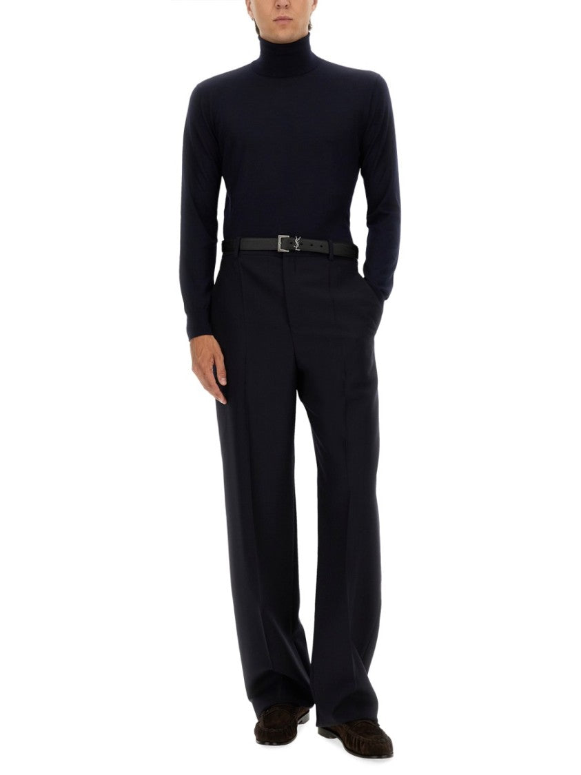Saint Laurent High-Waisted Wide-Leg Pants With Structured Fit