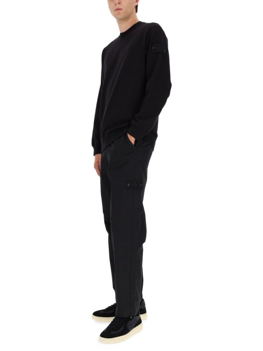 Stone Island Classic Crew Neck Black Sweatshirt