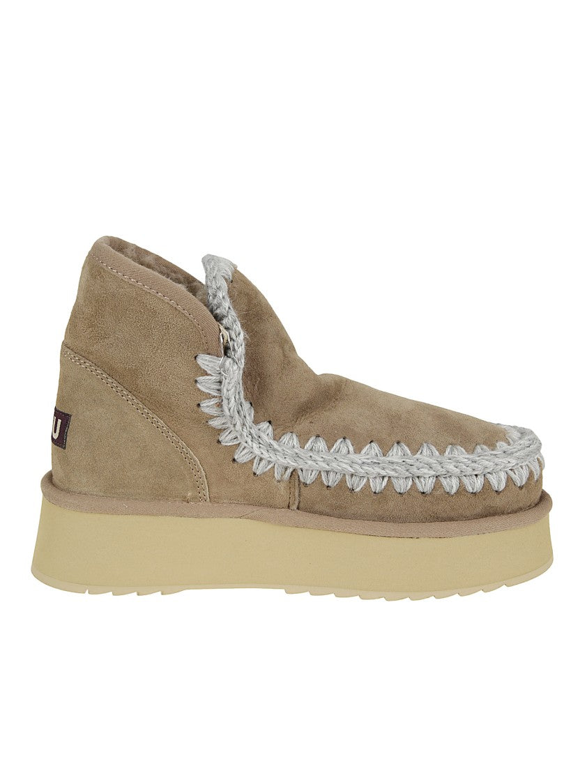 Mou Moccasin-Inspired Ankle Boots With Plush Sheep Skin Lining