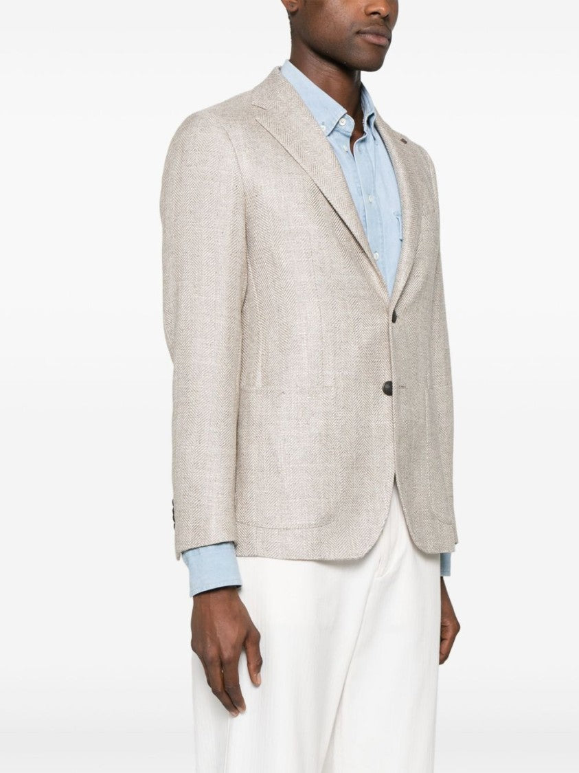 Tagliatore Barley Brown Tailored Jacket With English Rear Vents