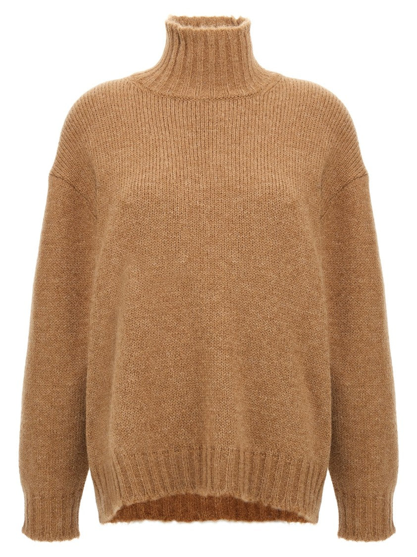 Jil Sander Alpaca Blend Turtleneck Sweater With High Neck And Long Cuffed Sleeves