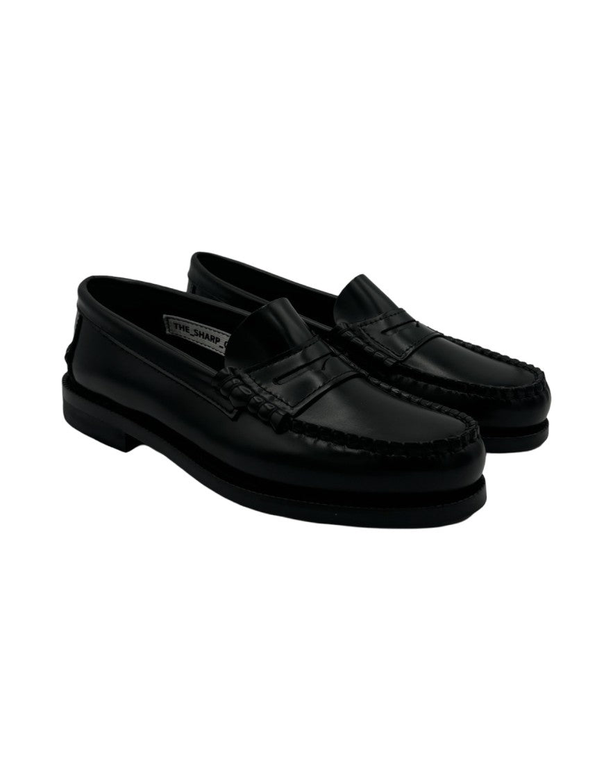 The Sharp Corner Black Leather Women's Oxford Loafer