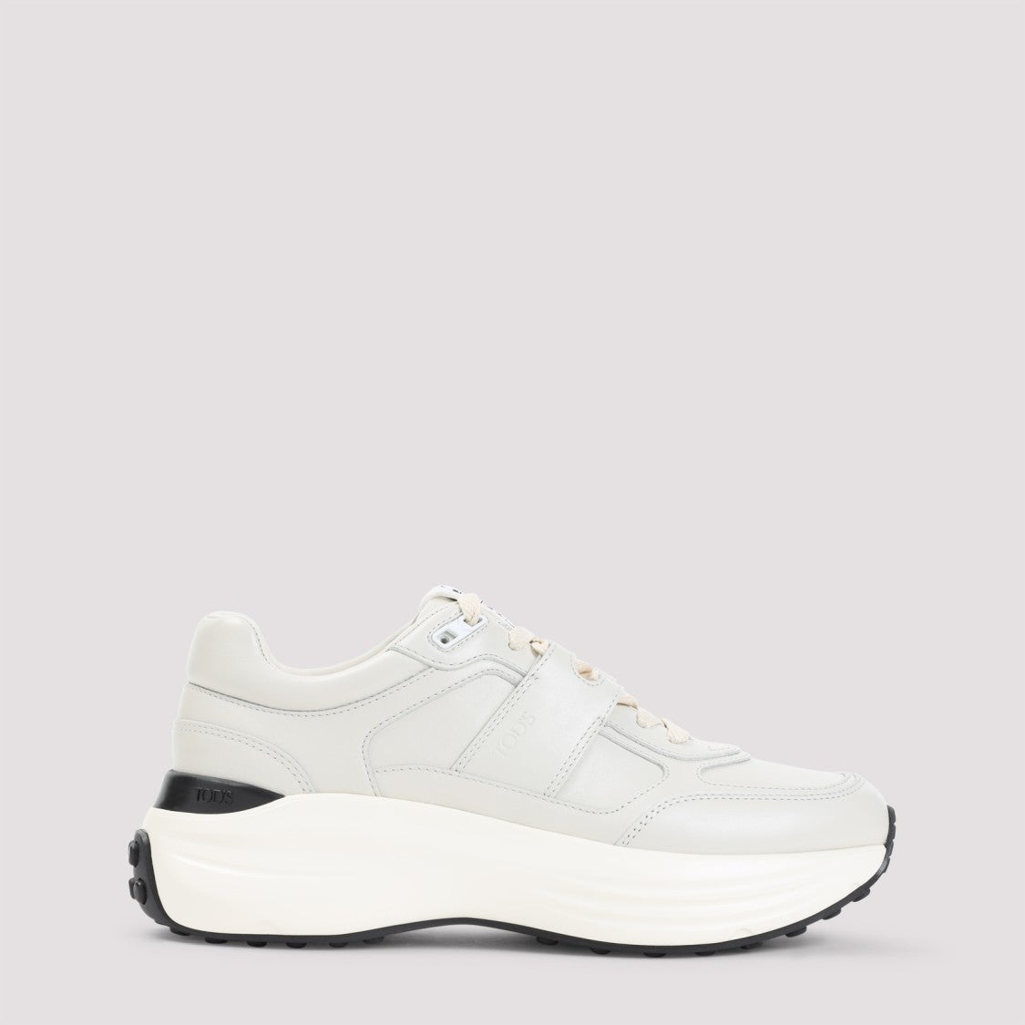 Tod's White Leather Sneakers With Rubber Sole
