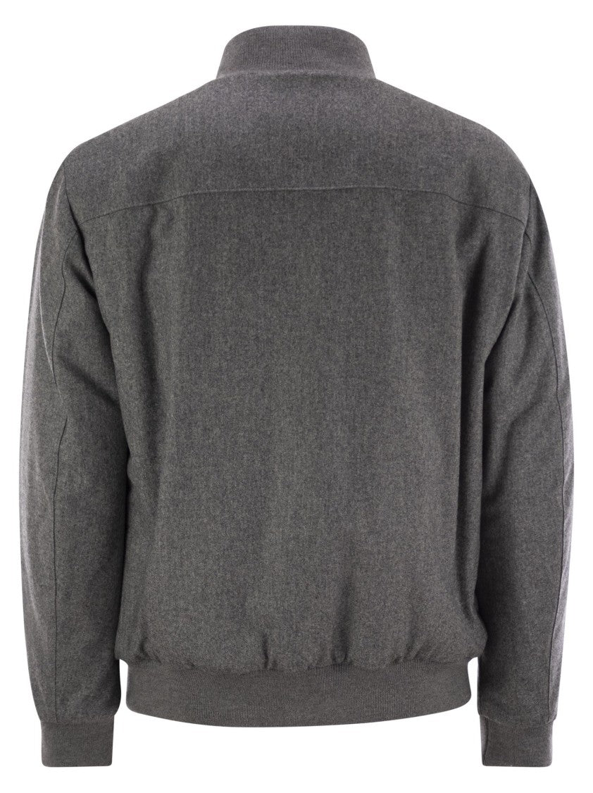 Fay Water-Repellent Wool Flannel Bomber Jacket