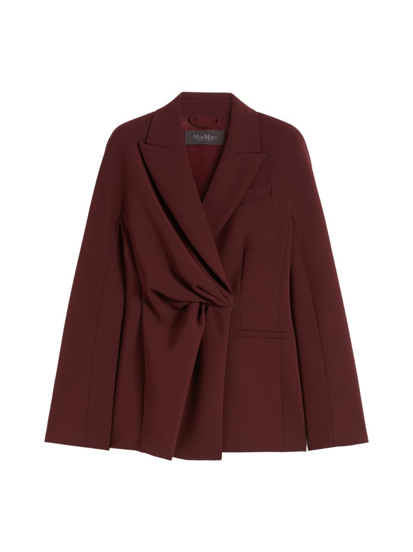 Max Mara Tailored Burgundy Blazer With Draped Detail