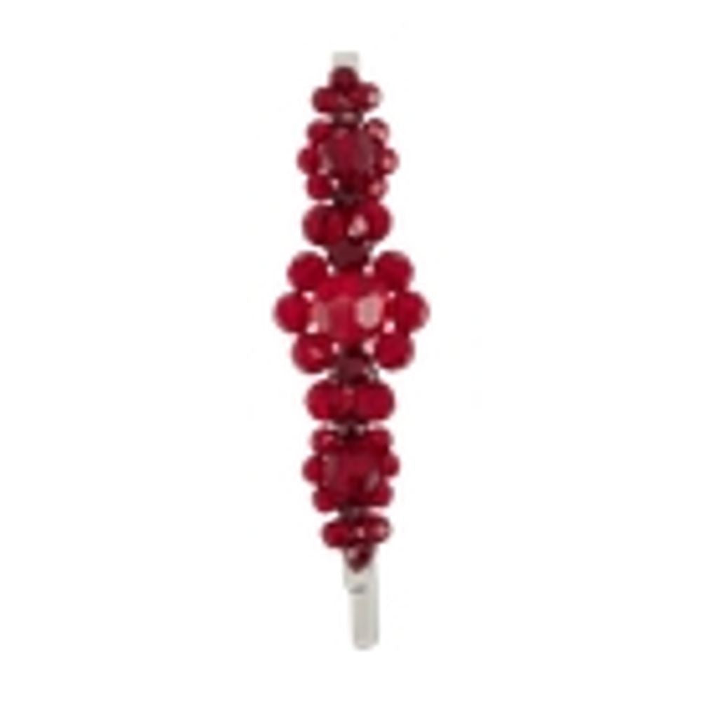 Simone Rocha Large Flower Hair Clip - Brass - Red