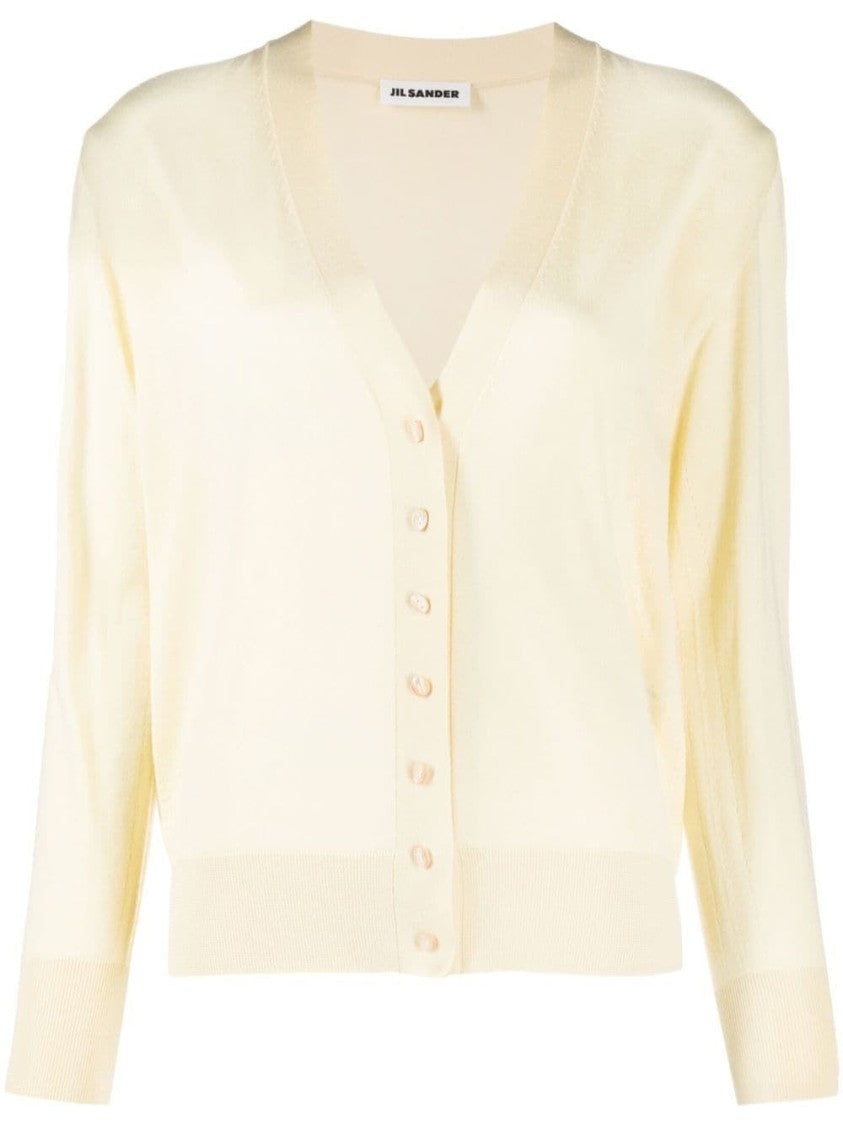 Jil Sander V-Neck Cardigan In Cashmere-Wool Blend