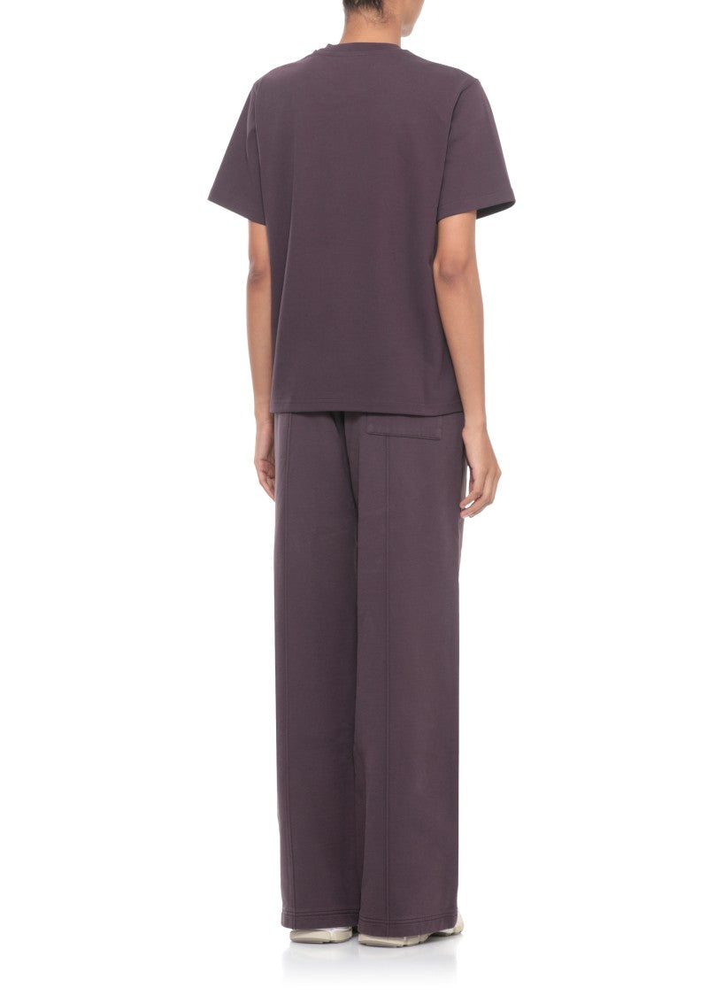 Casablanca Purple Cotton T-Shirt With Contrasting Logo Print