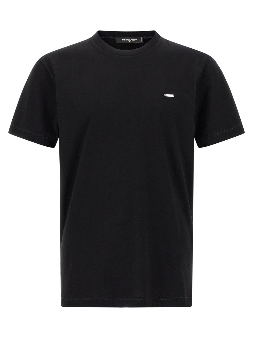 Dsquared2 Cotton Jersey T-Shirt With Engraved Logo Plate