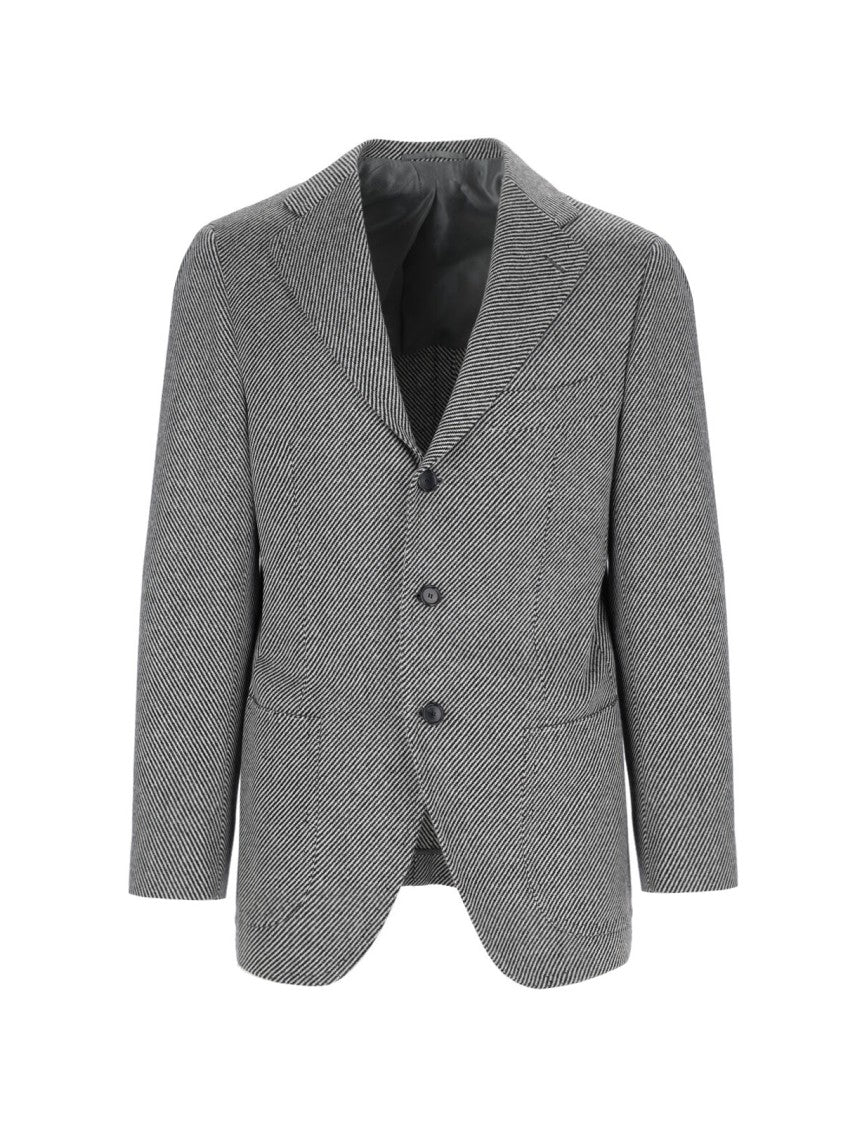 Cesare Attolini Single-Breasted Blazer In Gray Cashmere
