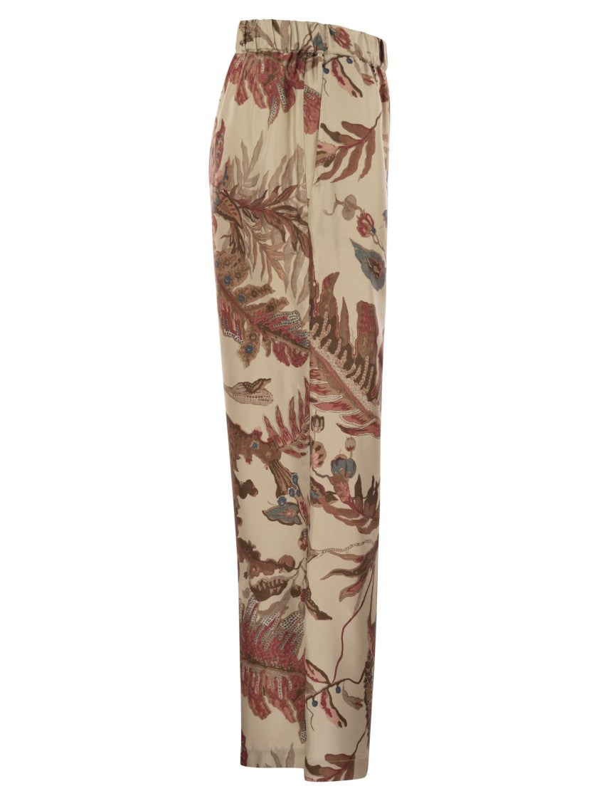 Max Mara Temide - Printed Silk Twill Trousers