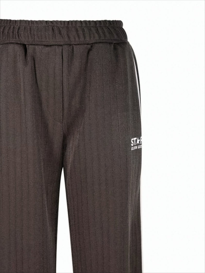 Golden Goose Straight Black Pants With Relaxed Fit And Adjustable Hem