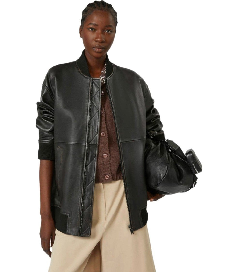 Max Mara Tattico Black Bomber Jacket