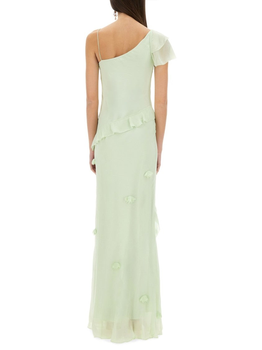 Self-Portrait Long Dress With Floral Appliqués