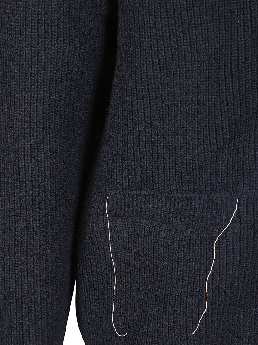 Ballantyne Rich Blue Wool Sweater With Fine Knit Texture