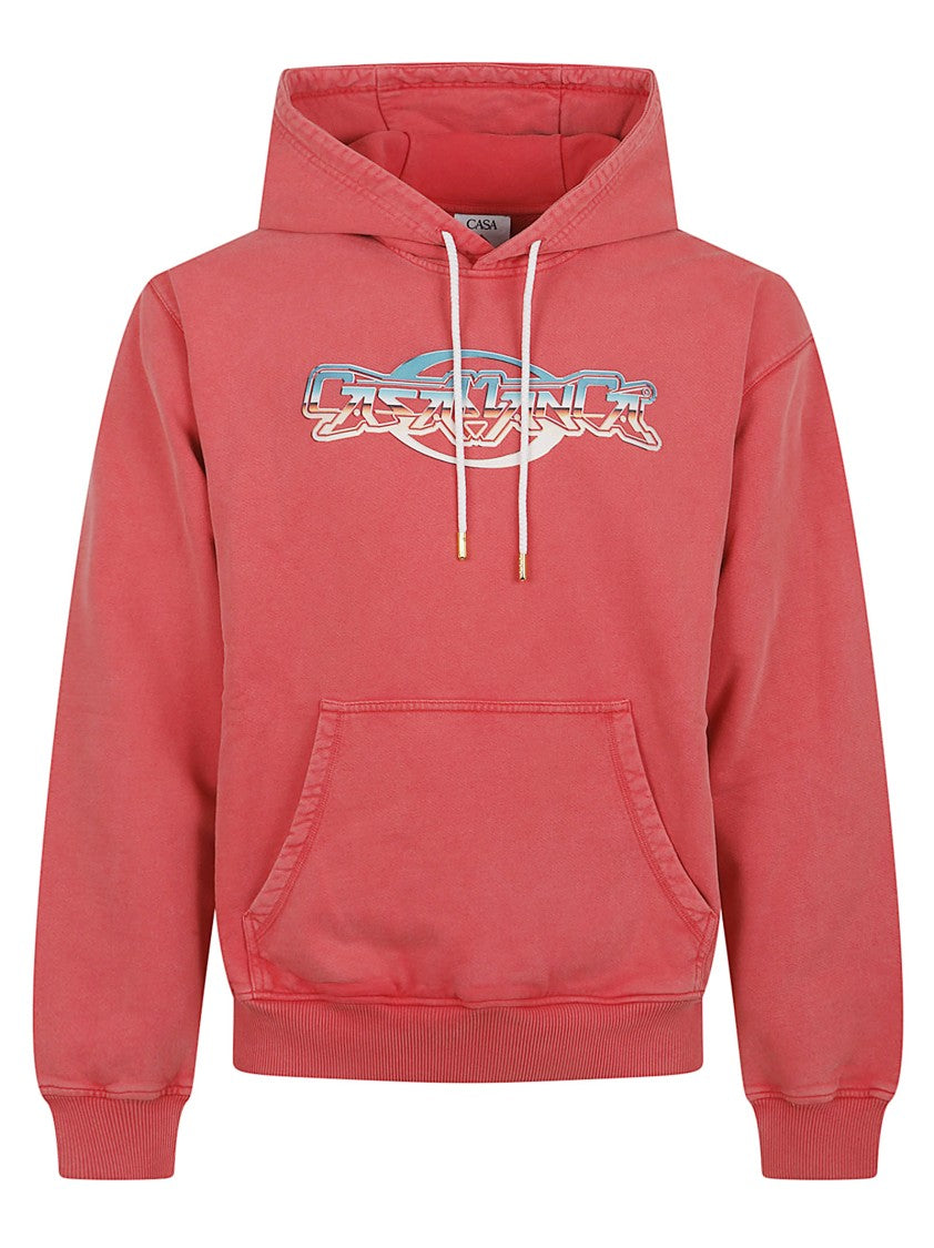 Casablanca Chrome Text Printed Hoodie